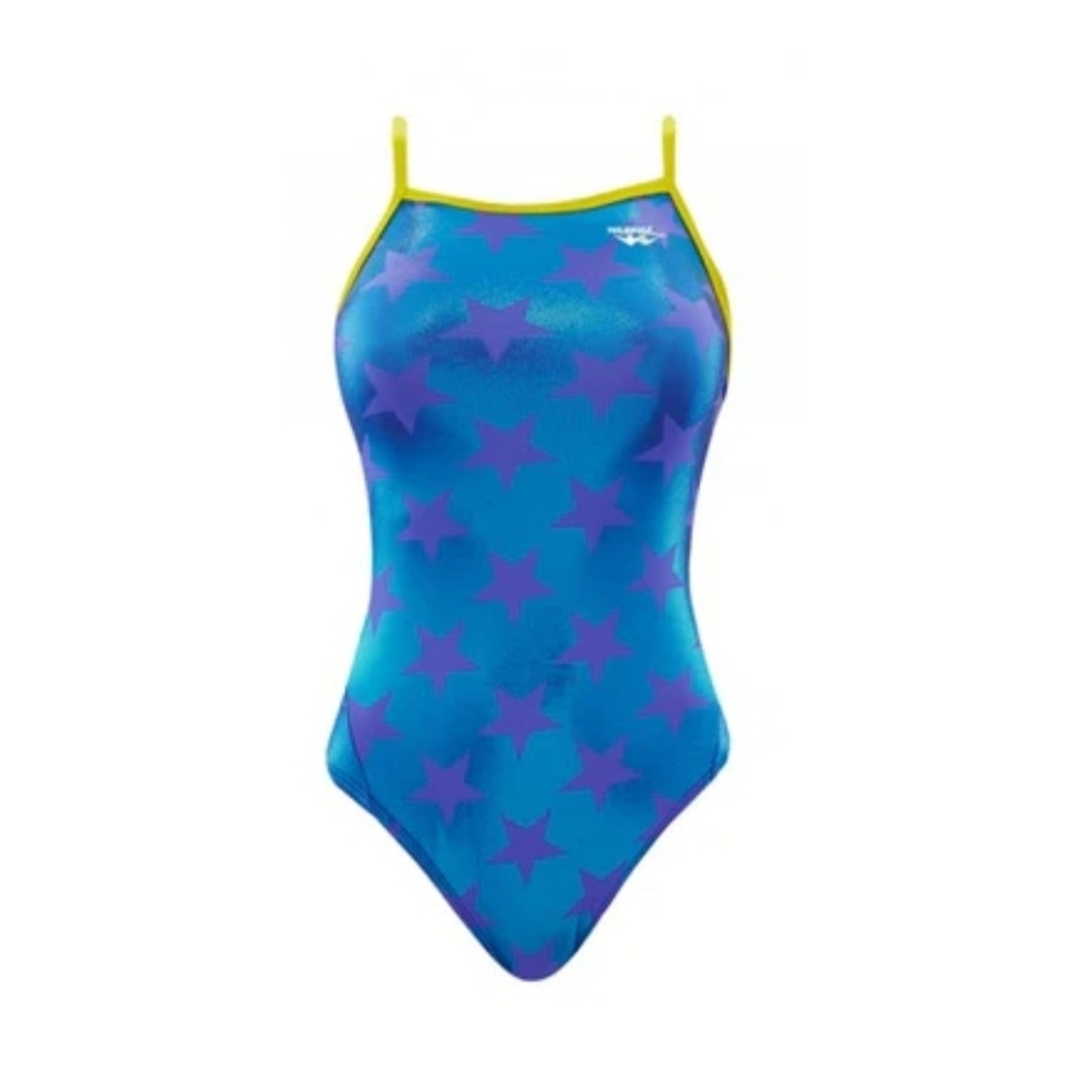 TYR The Finals Women Astrofoil Swimsuit Wingback Purple Star - Size 34 New